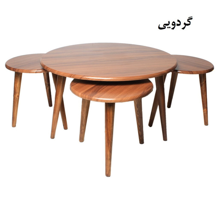 میز جلو مبلی و عسلی مدل سپیدار H1011 مجموعه 4 عددی