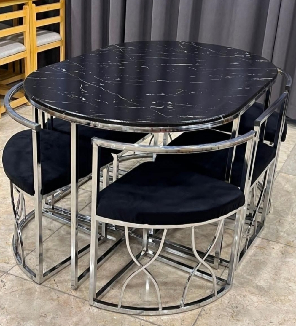 ناهارخوری فلزی فورتیک کمجا مدل ملودی بیضی ۶ نفره ۵سال گارانتی