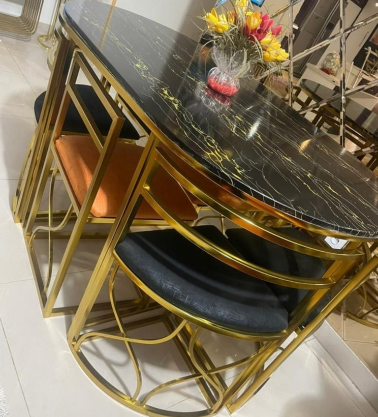 ناهارخوری فلزی کمجا مدل ملودی بیضی ۶ نفره ۵سال گارانتی