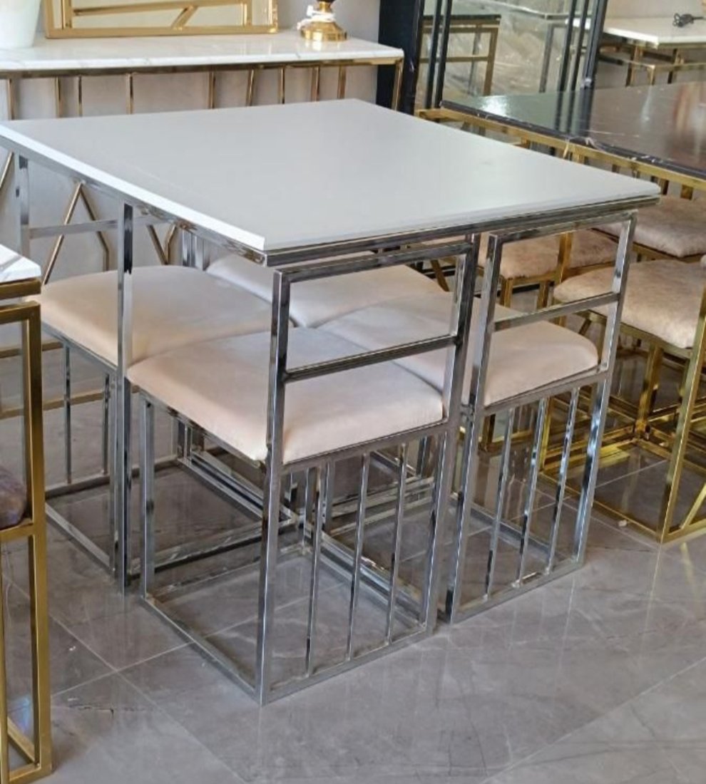 ناهارخوری فلزی کمجا مدل سه خط مربع ۴نفره ۵سال گارانتی