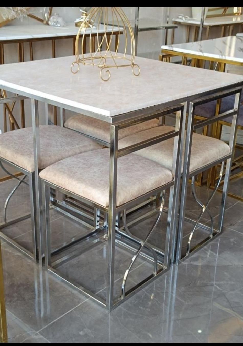 ناهارخوری فلزی کمجامدل ملودی مربع ۴نفره ۵سال گارانتی