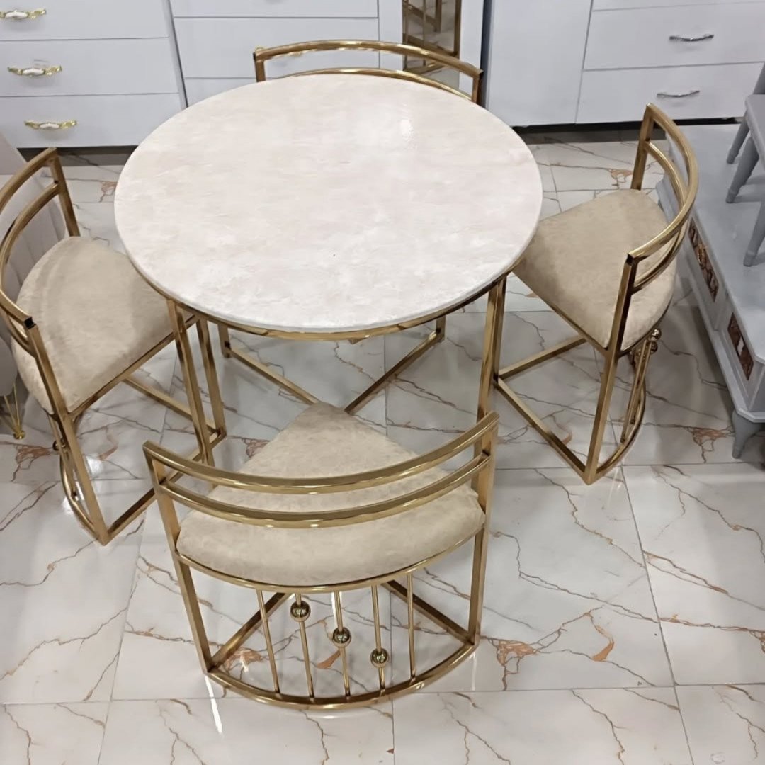 ناهارخوری فلزی کمجا مدل ترنج ۴نفره گرد ۵سال گارانتی