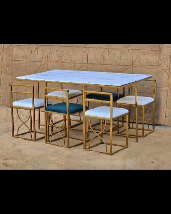 ناهارخوری فلزی کمجا مدل ملودی ۶نفره مستطیل ۵سال گارانتی